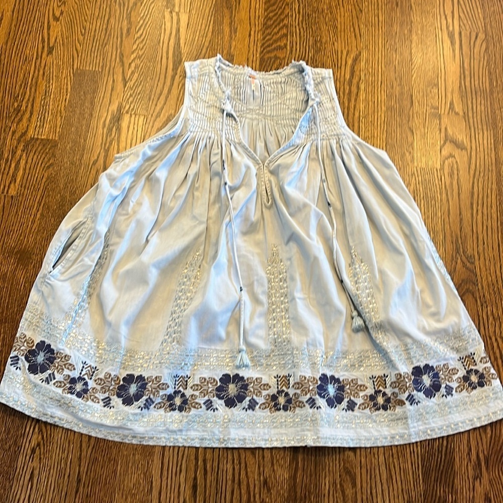 Free People Light Blue Floral Dress - Picture 3 of 8